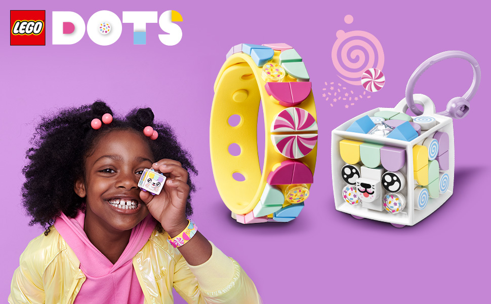 LEGO® DOTS Candy Kitty Bracelet & Bag Tag 41944 DIY Craft Kit Bundle