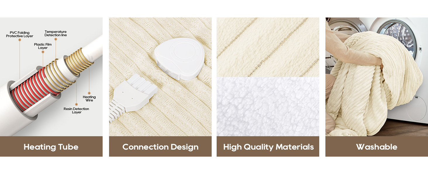 Electric Blanket Heated Throw 84" x 90"