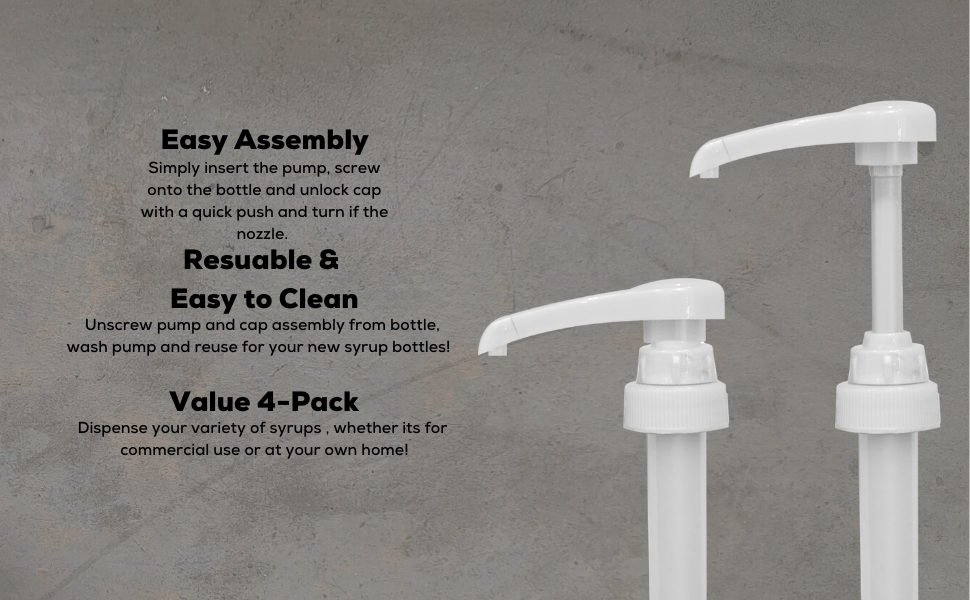 Coffee Syrup Pump, 4 Pack (Gold), Fits All Major Brands, Compatible