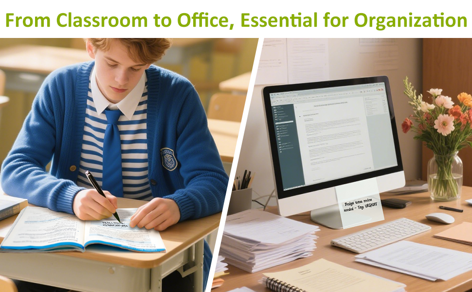 Clear sticky notes for Classroom, office, college supplies, essential for Organization