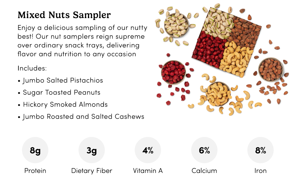 Mixed Nut Sampler Variety Snack Box for Summer