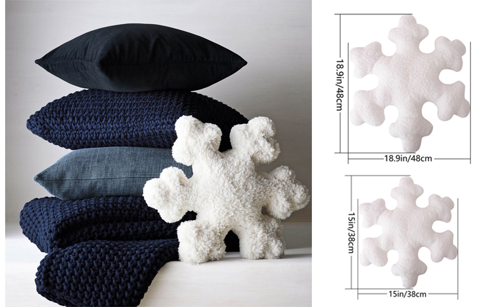 TUTAVIAW Christmas 3D Snowflake Pillow, Christmas Snow