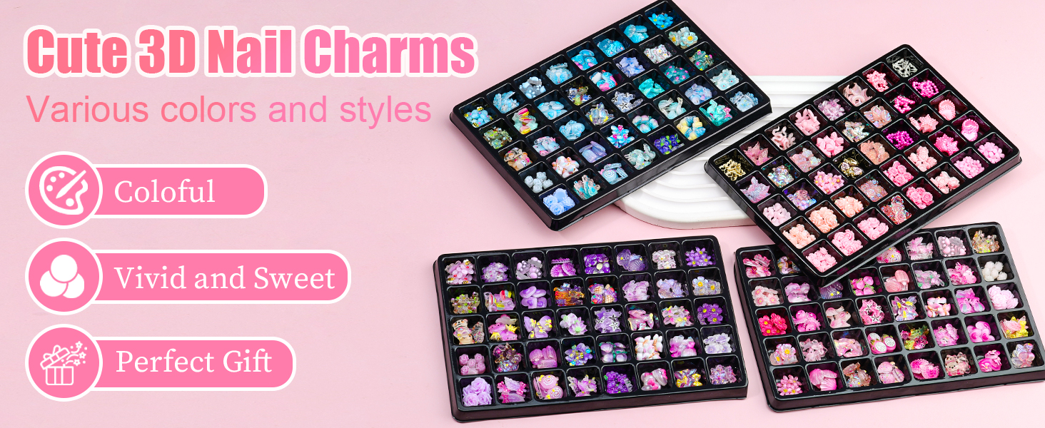 Assorted 3D Nail Charms