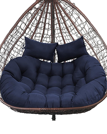 blue double egg chair cushion