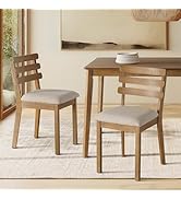 SIMTONAL Vintage Farmhouse Dining Chairs with Ladder Back, French Country Dining Chairs Wood, Fab...