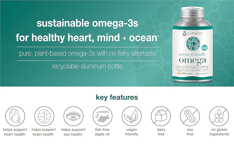 Youtheory Ocean Friendly Omega, Algae Oil with Omega3