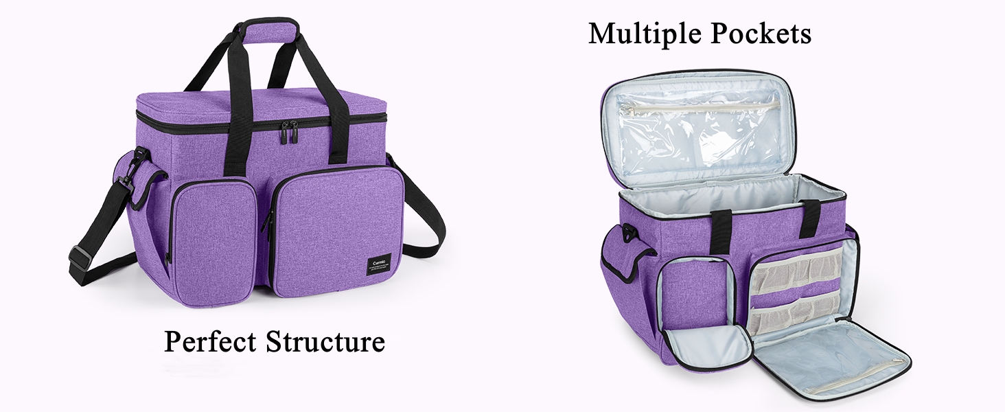 CURMIO Sewing Machine Carrying Case, Universal Tote Bag with Bottom Base Feet Pad Compatible