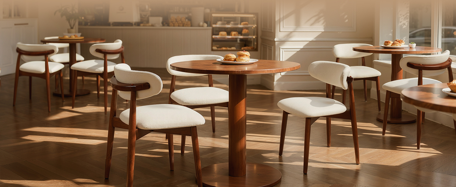 Modern fabric dining chairs in the café