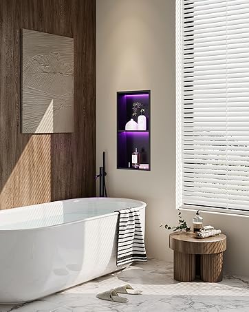 shower niche with led light