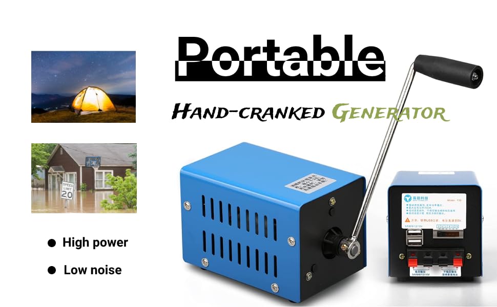 Handcranked Generator,Portable USB Manual Emergency Generators Multifunction High Power 20W