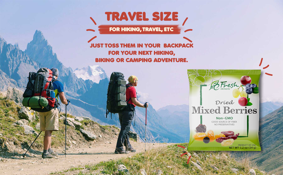 Travel snack dried fruits
