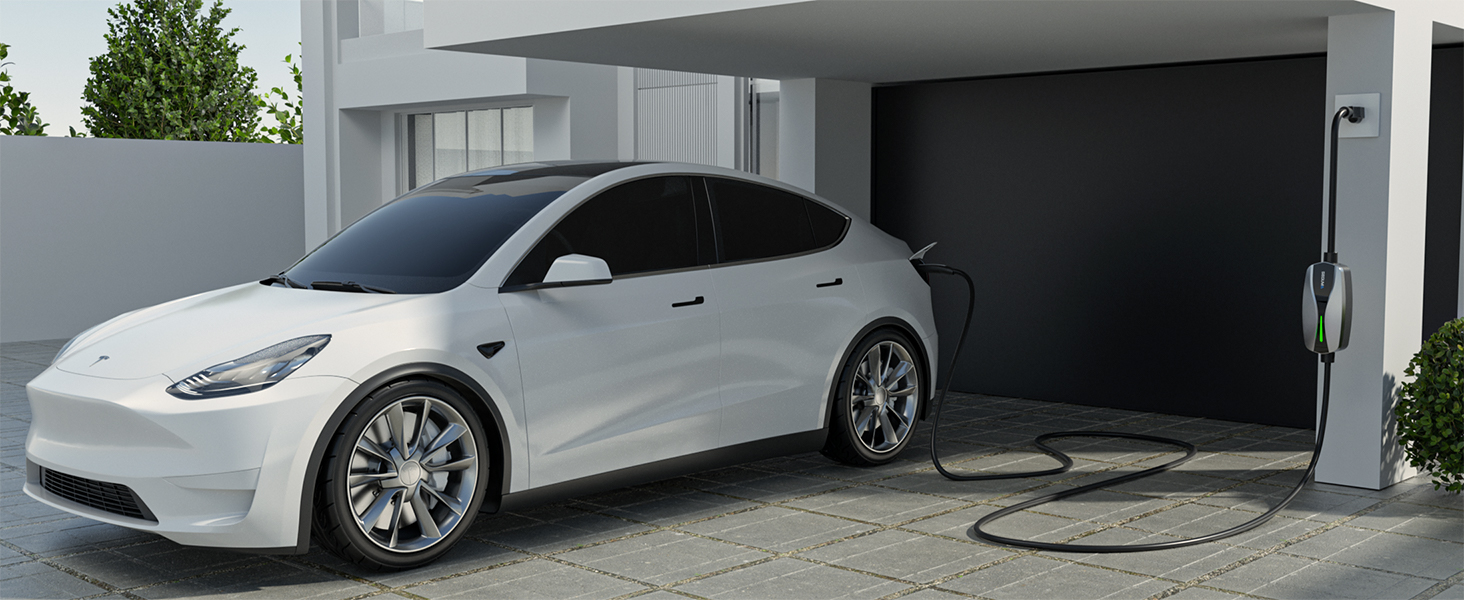 Portable Level 1/2 EV Charger for Tesla, 16A Electrical