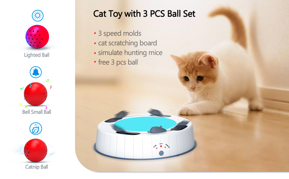 PKNOVEL Cat Kitten Toys, Interactive Cat Toy with Simulate