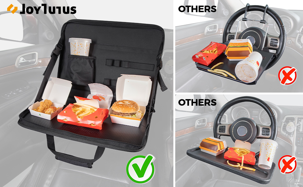 JOYTUTUS Car Eating/Laptop Steering Wheel Desk, Laptop Tablet Bag,Multifunctional Car Laptop