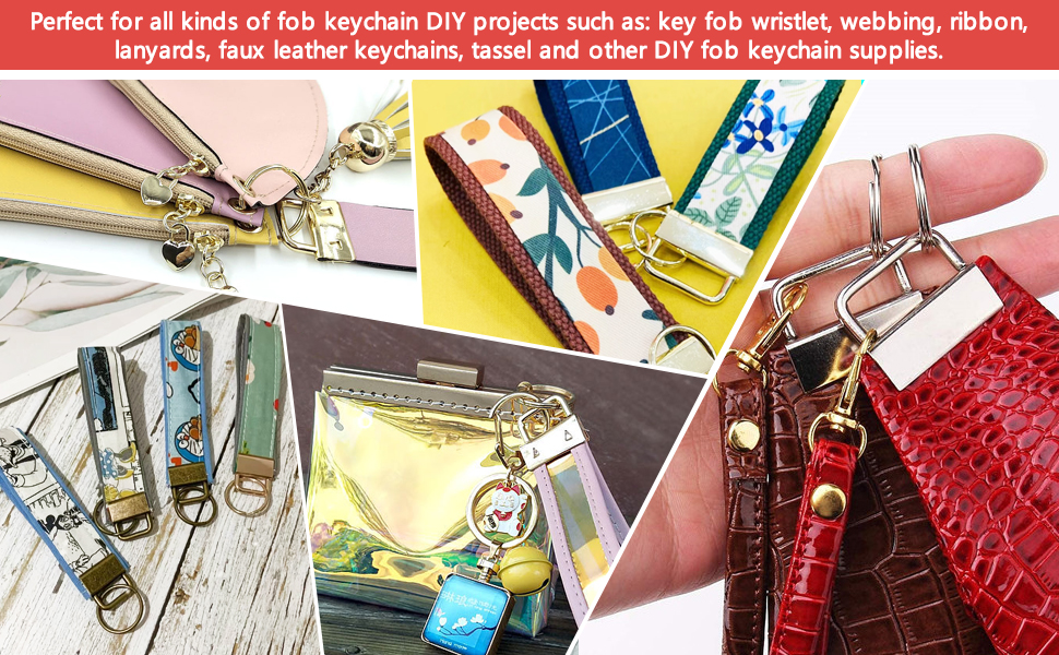 120 Pieces 1" Key Fob Hardware with 1 Key Fob Pliers Set