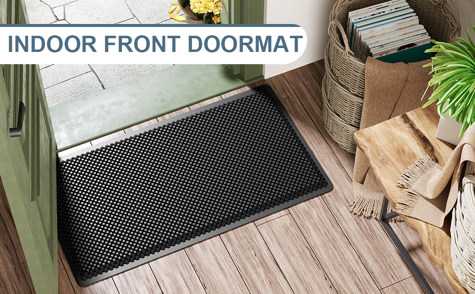 ESTHELLO Door Mat, Silicone Front Door Doormat, Non Slip Rugs