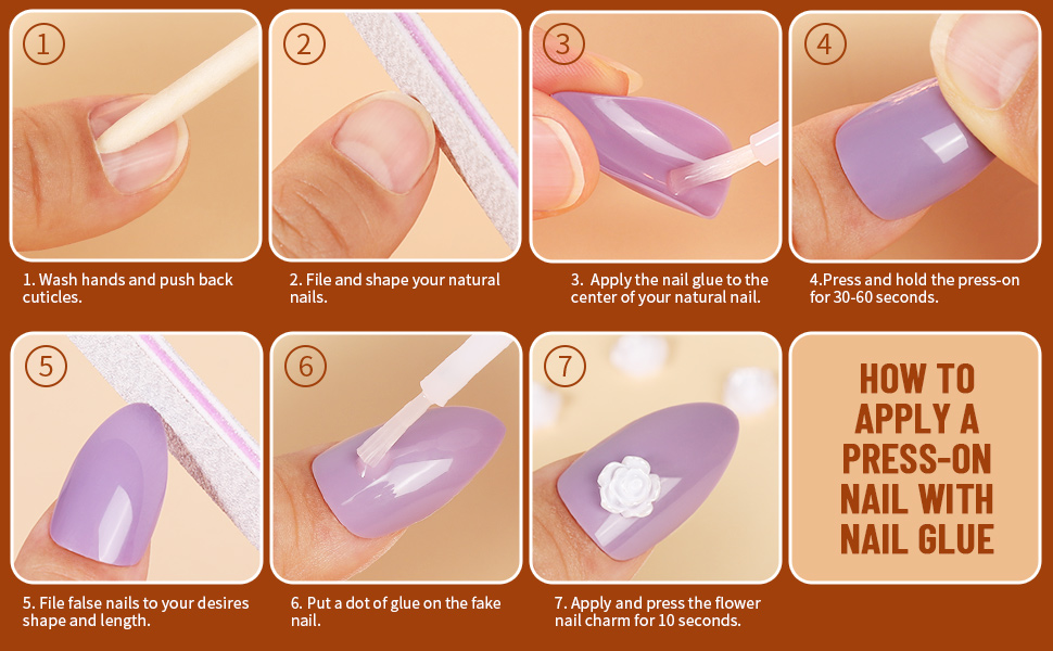 Teenitor Almond Press On Nails Medium Almond Glossy Press