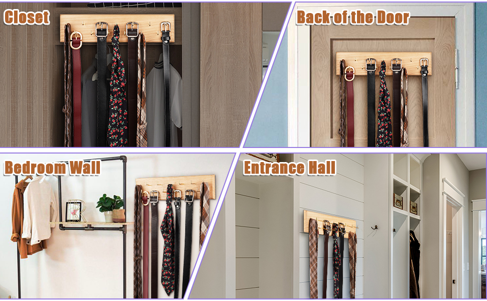 Creproly Belt Hanger Wall Mount Belt Organizer for Closet