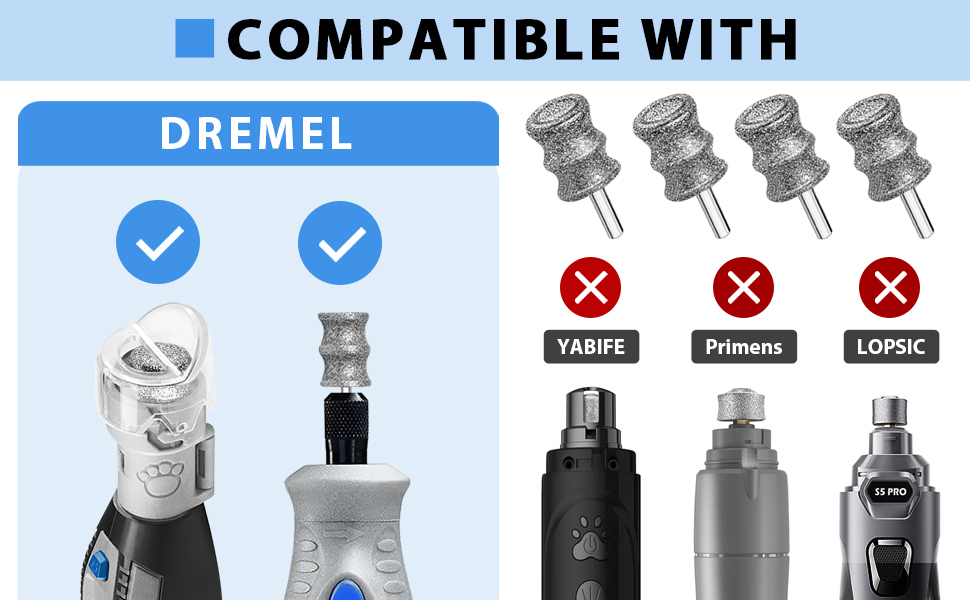 Dog Nail Grinder Wheels Heads Bits For Dremel