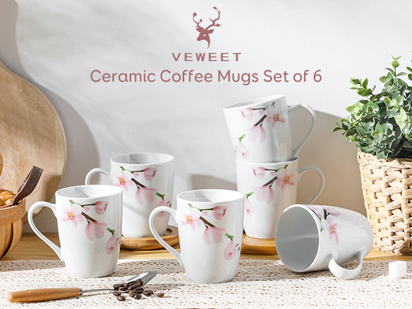 Amazon.com | VEWEET Coffee Mugs Set of 6, 11 OZ Coffee Cups