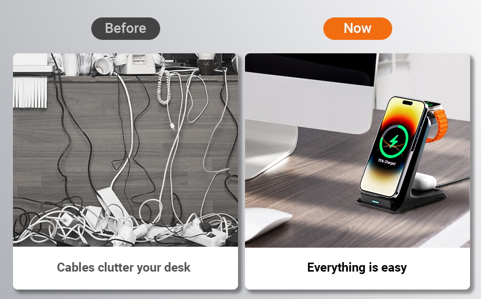 eazpower Wireless Charger Stand for Thick Cases of 10MM/Otterbox