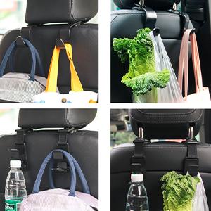 4 Pis Car Backrest Hanger 6 Multi-Function