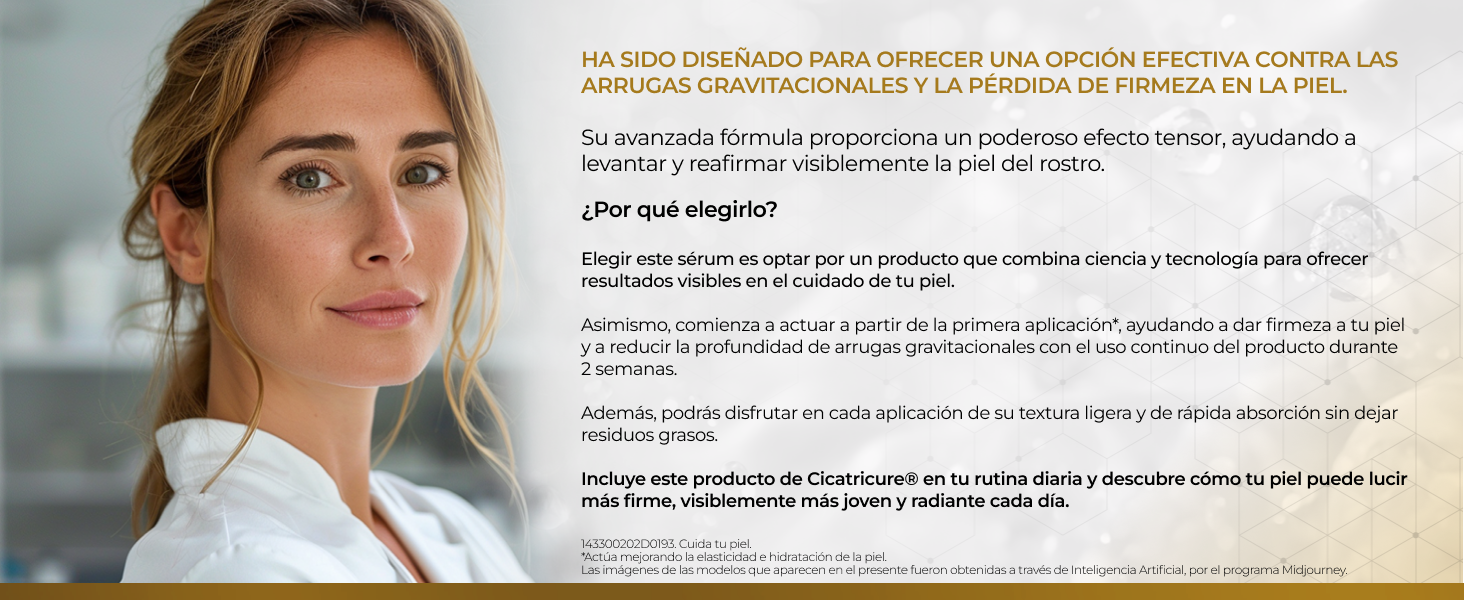 Cicatricure Gold Lift Sérum Facial Lo que lo hace único arrugas gravitacionales