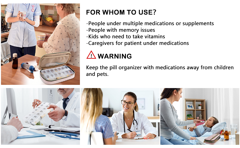 BAGSFY Pill Organizer Case 2 Times a Day Weekly Medicine