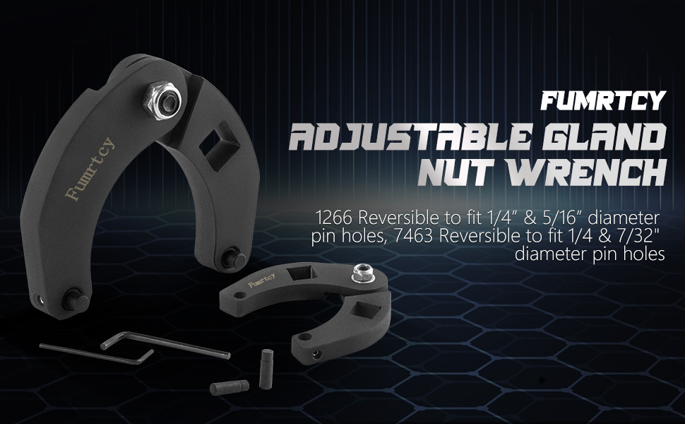 Fumrtcy Adjustable Gland Nut Wrench 1266 & 7463 Universal Gland Nut