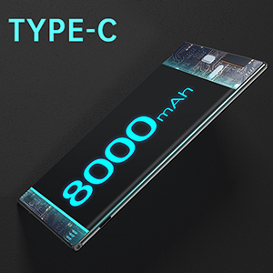Type-C, 8000mAh Battery