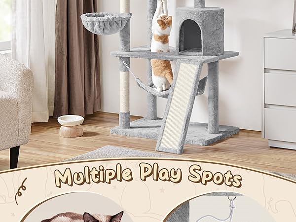 Amazon.com : Yaheetech 63.5in Multi-Level Cat Tree Tower