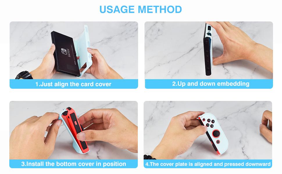 DLseego Switch Full Protective Case Cover Designed for Switch JoyCon Controllers with Glass