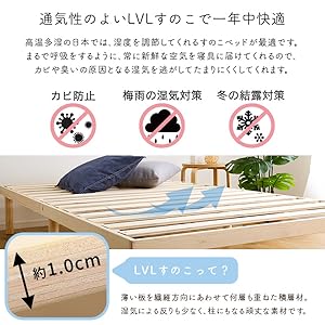 Amazon｜ホームテイスト パイン材高さ2段階調整脚付きすのこ