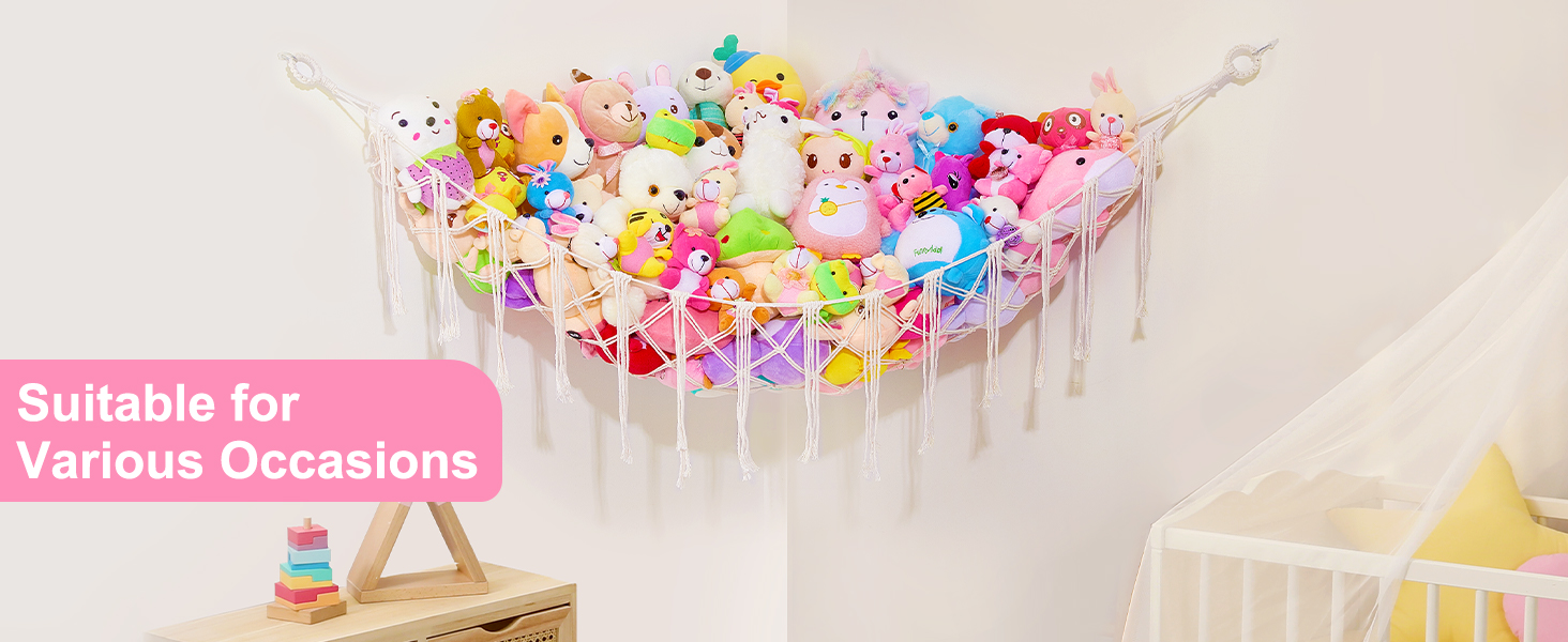 Unicorn Castle Stuffed Animals Hammock Net Toy Storage