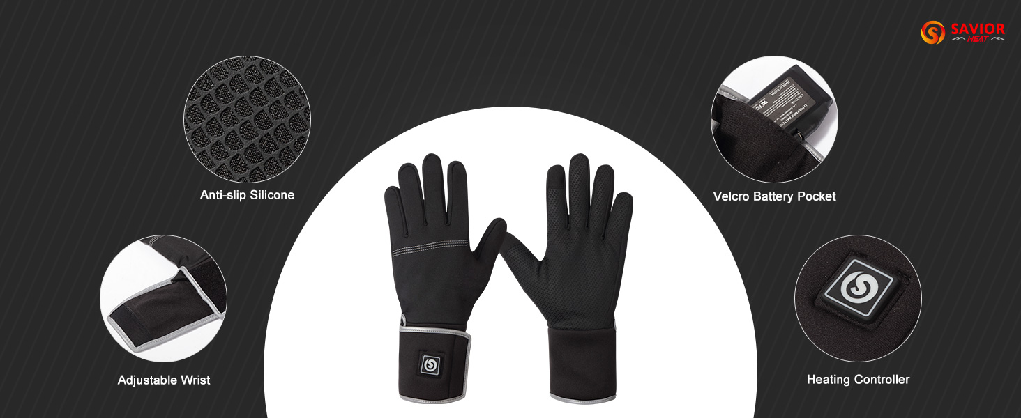 Heated Liners Gloves for Men Women, SAVIOR HEAT 2023 Thin Electric