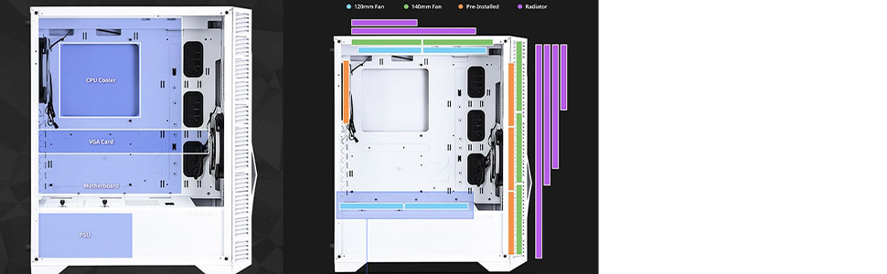 Amazon | ZALMAN Z3 Iceberg White ミドルタワーPCケース 多角形