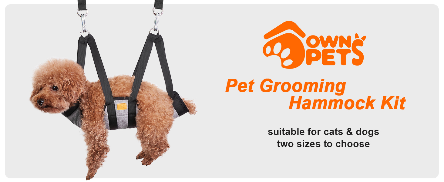 dog grooming hammock, dog grooming harness, pet grooming kit, dog nail trimming sling