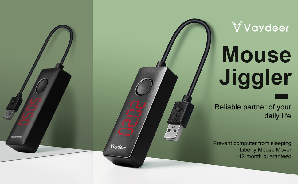 VAYDEER Mouse Jiggler USB Device, Mouse Mover Undetectable with 3 Track