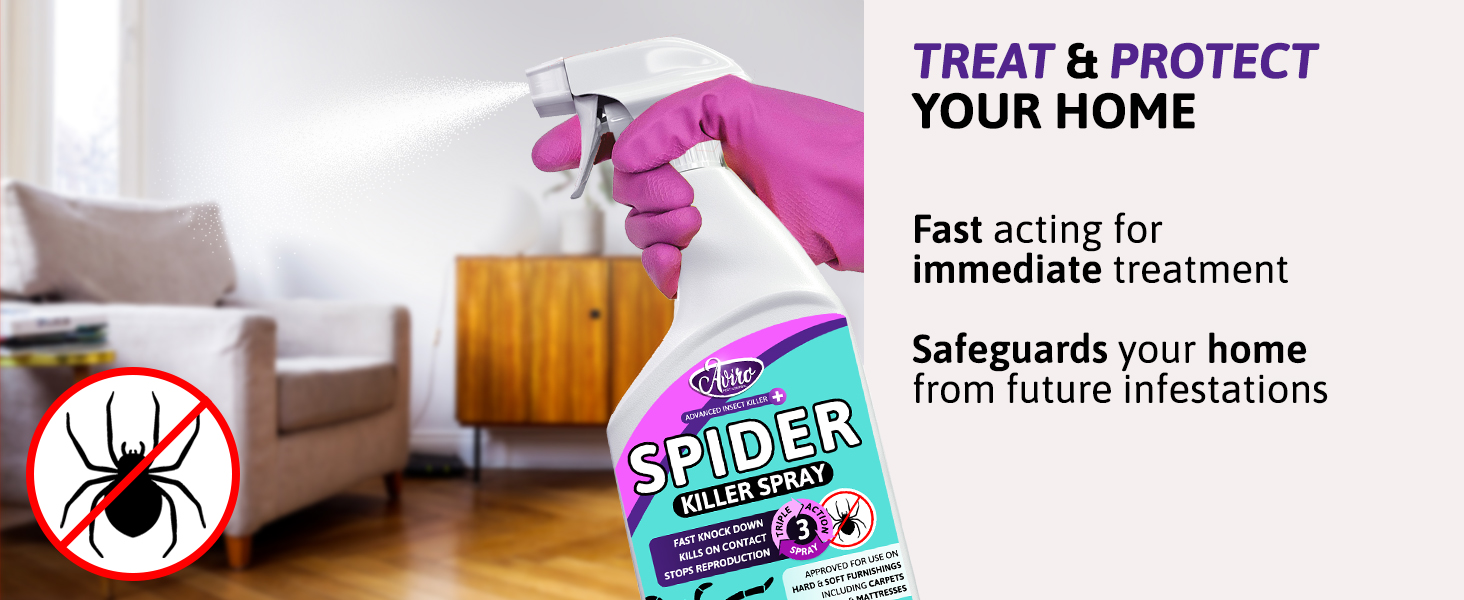 Aviro Spider Repellent Fast Acting Spider Killer Spray. Professional Grade Insect Spray for