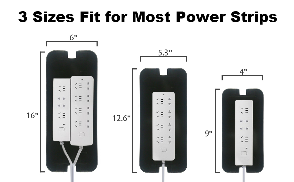 Cable Management Box Set 3 Size Cable Organizer Box to Hide