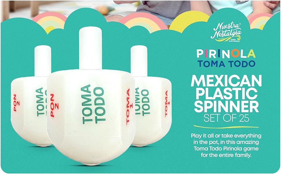 Set of 25 Toma Todos Pirinola Mexicana Spinner Mexican