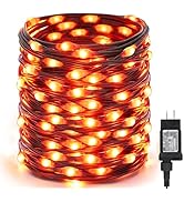 Brizled Halloween Lights Outdoor, 72ft 200 LED Orange String Lights Indoor Connectable, 8 Modes O...