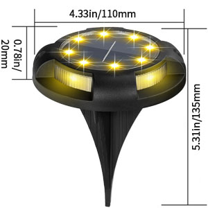 Upgraded 12 LED Solar Deck Lights