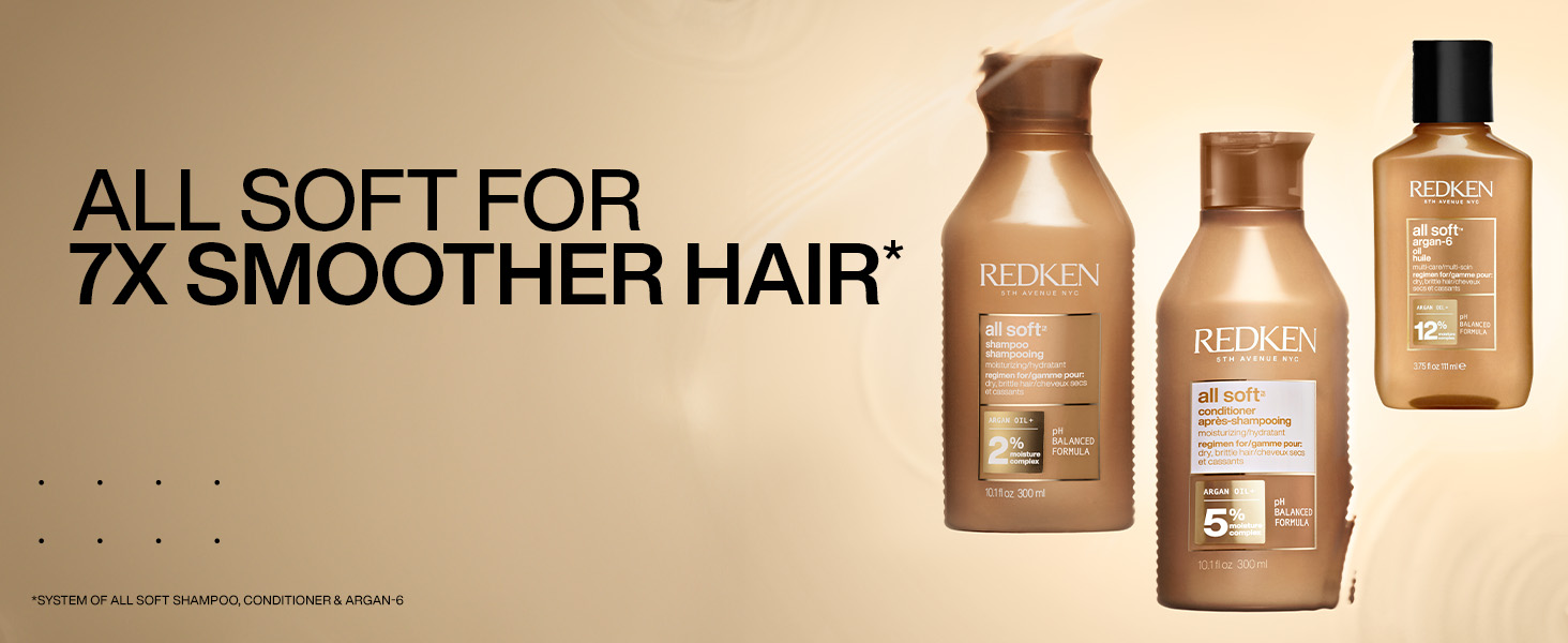 redken all soft range, moisturizing shampoo, conditioner, mask, argan oil treatment