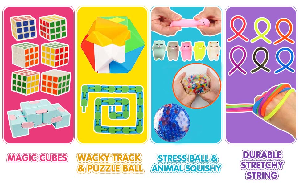 Sensory Toys Set 56 Pack, Stress Relief Fidget Hand Toys for Adults and