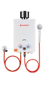 Chauffe-eau à Gaz Camplux BW264C 10L Avec Couvercle De Pluie, Norme GAR Certifiée CE, Utilisation Pour Le Camping, Les RV, Le Lavage Du Cheval 26 BW158C