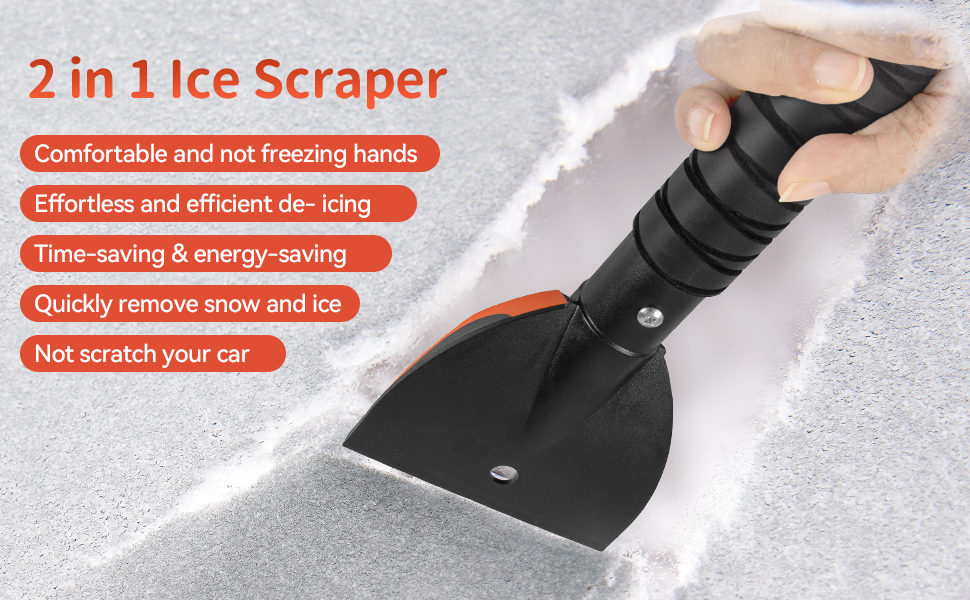 Ninonly Ice Scraper For Car Windscreen 2Pack Car Ice Scraper with Soft