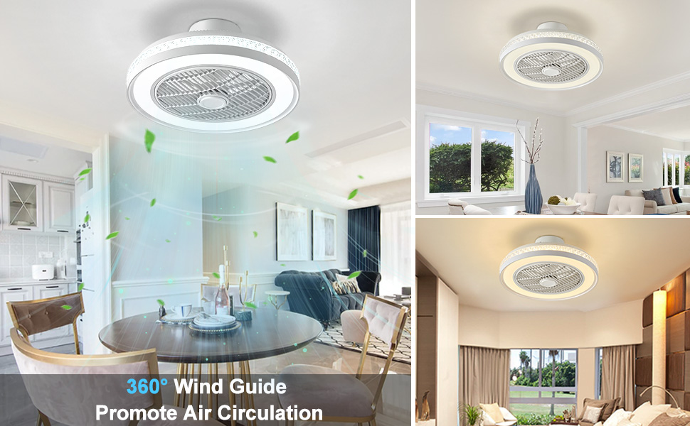 IZOWE RGB Ceiling Fan with Lights, 20 Inch Ceiling Fan Remote 72W