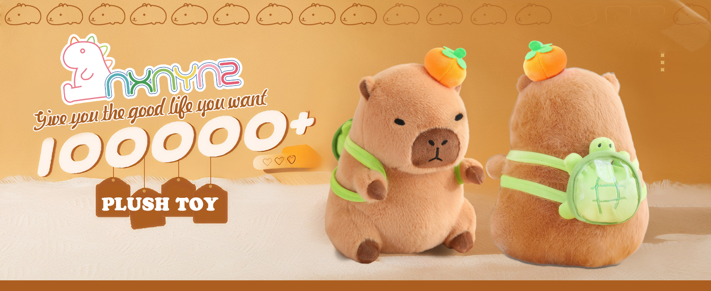 Capybara Plush with Turtle Backpack
