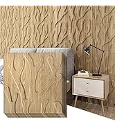 Art3d 3D Textured Wall Panel, Trunk in Maple, 12-Tile 19.7 x 19.7in.